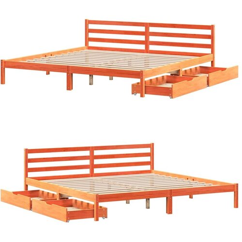 VidaXL Okvir kreveta bez madraca vo&amp;scaron;tano smeđi 200x200 cm od borovine Slike