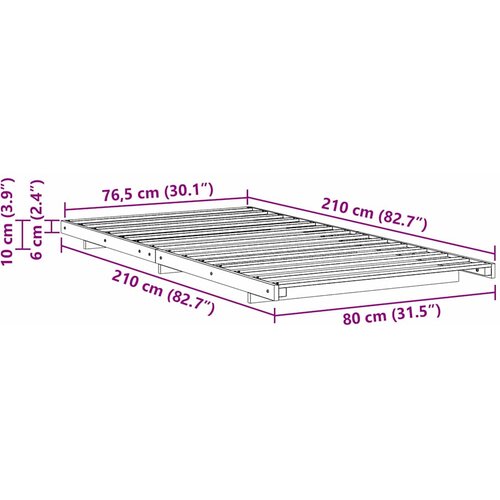  Krevetna konstrukcija Bijelo 80 x 210 cm Čvrsto borovo drvo Slike