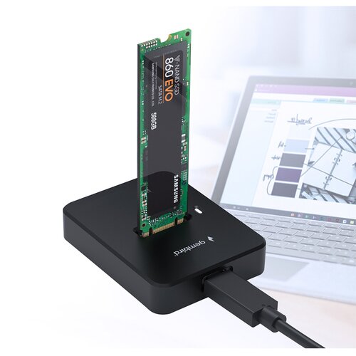 Gembird stalak za priključnu stanicu za M.2 Sata i NVME SSD disk tip-C, DD-U3M2, crna Cene