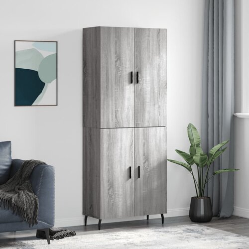 vidaXL Visoka komoda siva sonome 69 5x34x180 cm od konstruiranog drva Cijene