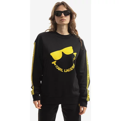 Karl Lagerfeld Pulover Unisex Smiley Sweatshirt črna barva