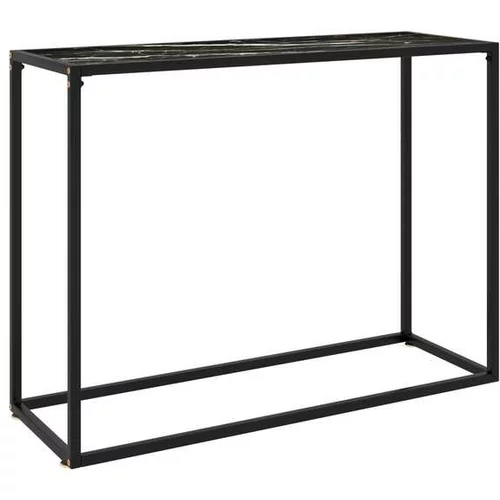  Konzolna mizica črna 100x35x75 cm kaljeno steklo