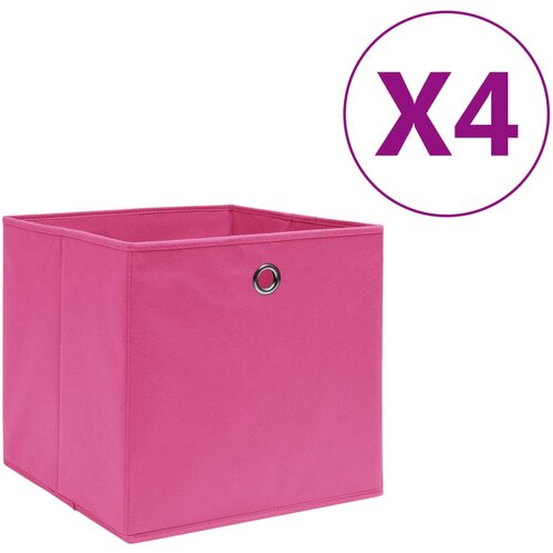 Kutije za pohranu od netkane tkanine 4 kom 28 x 28 x 28 cm roze Cijene