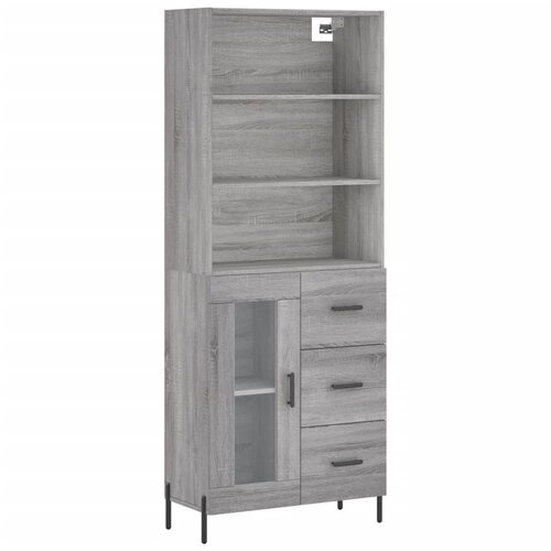 Maison Chic Visoka Komoda - Predalnik siva sonoma 69,5x34x180 cm inženirski les, (21719818) Slike