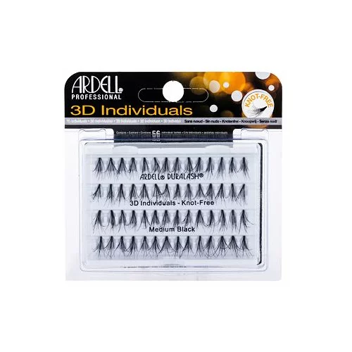 Ardell 3D Individuals Duralash Knot-Free umjetne trepavice 56 kom nijansa Medium Black