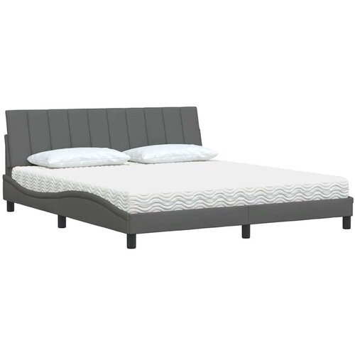 VidaXL Krevet s madrac svjetlosivi 180x200cm tkanina Slike