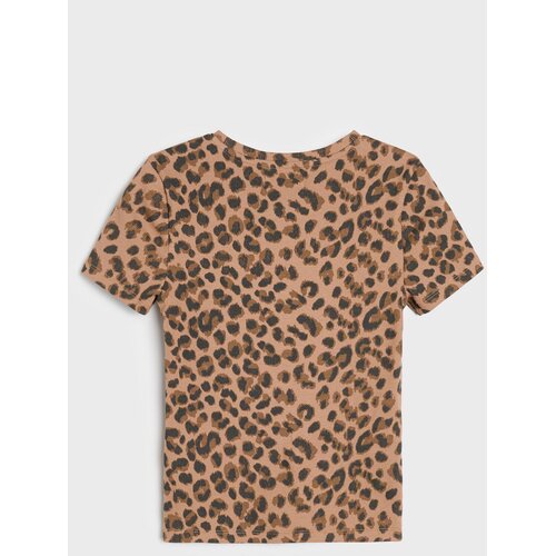 Sinsay Pamučna majica s leopard uzorkom Slike