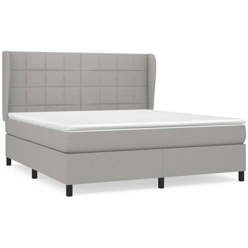Maison Chic Box spring postelja - Vzmetna postelja z vzmetnico svetlo siva 160x200 cm žamet SL19936, (21894055) Cene