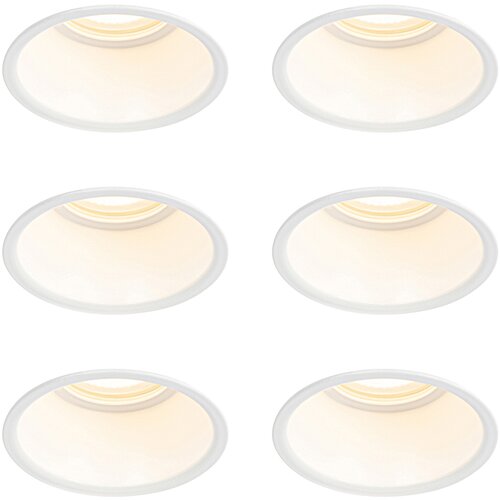 QAZQA Set van 6 inbouwspots wit GU10 50mm IP44 - Dept Cene