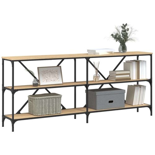 VidaXL Konzolni stol boja hrasta sonome 180x30x75 cm od drva i željeza Slike