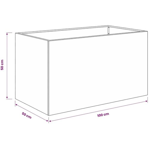  Vrtna saksija Crna 100 x 50 x 50 cm Čelična vrata - Crna 100 x 50 x 50 cm 1 Slike