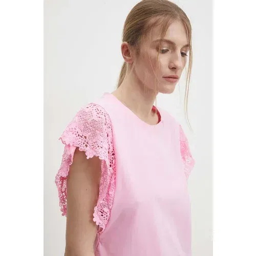 Answear Lab Majica ženska, roza barva