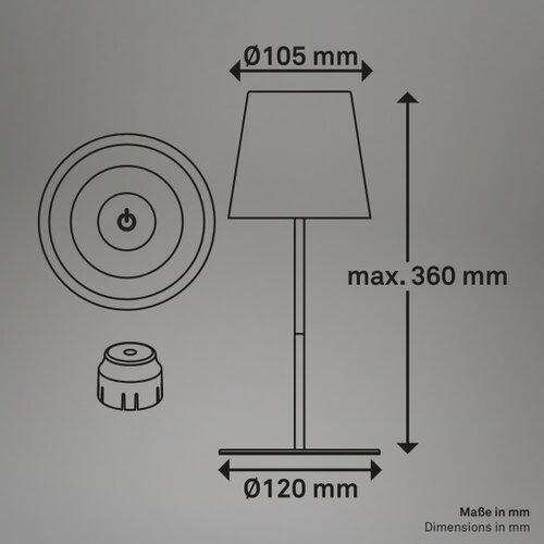 BRILONER 7510012-LED RGB prigu&amp;scaron;iva stona lampa CALIDA 2,5W/5V IP44 1200mAh narandžasta Slike