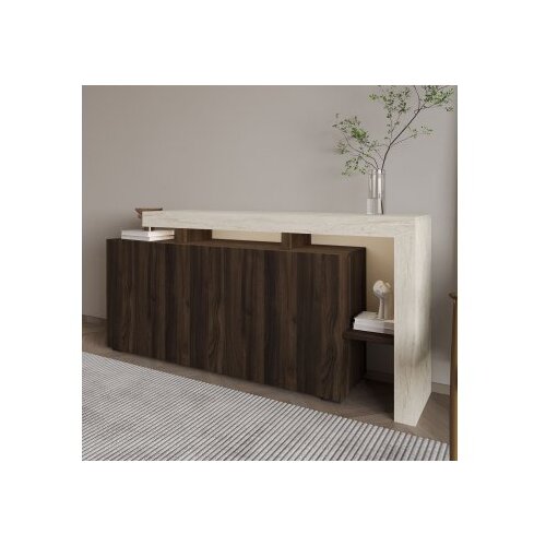Hanah home konzola beliz travertine walnut Slike