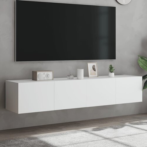 vidaXL Stenske TV omarice z LED lučkami 2 kosa bela 80x35x31 cm Cene