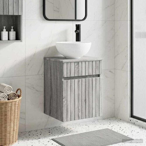  Umivaonik s policom za zid Siva Sonoma 39 x 35 x 63 cm Cene