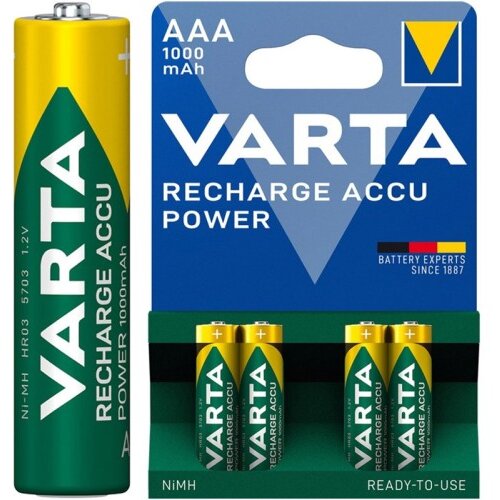 Varta AAA micro HR03 (5703) 1,2V 1000 mAh 4kos polnilna baterija Slike