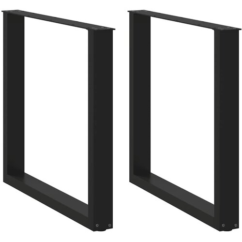 VidaXL noge kavne mizice u-oblika 2 kosa črna 80x(72-73)cm jeklo Slike