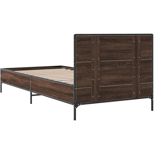  Okvir za krevet smeđi hrast 100x200cm konstruirano drvo i metal Slike