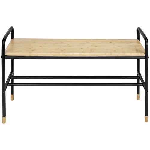 Wenko Crni/prirodni metalni stalak za cipele s klupom Loft - Slike