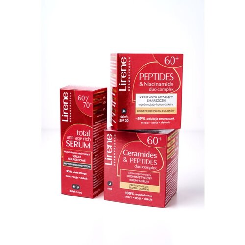 Lirene Peptides &amp;amp; Niacinamide Duo Complex učvrstitvena dnevna krema proti gubam za zrelo kožo SPF 20 50 ml Slike
