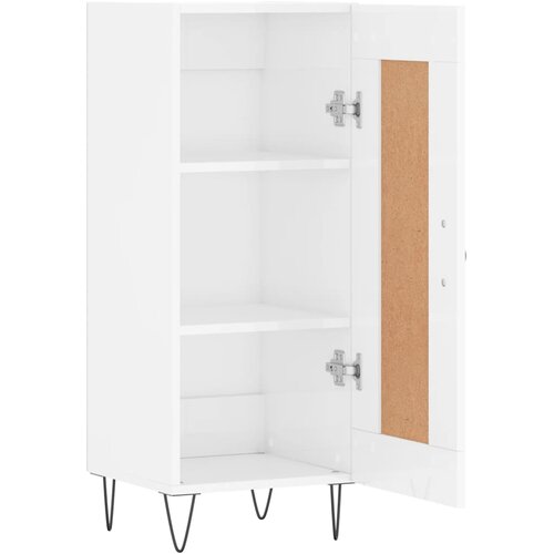  Komoda sjajna bijela 34,5 x 34 x 90 cm od konstruiranog drva Slike