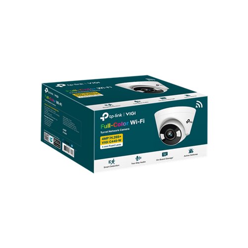 Tp-link VIGI C440-W(4MM) 4MP Wi-Fi Turret mrežna kamera u punoj bojiSPEC:2.4G 150Mbps, 2*2 MIMO, H.265+/H.265/H.264+/H.264, 1/3&amp;quot;&amp;quot; CMOS s progresivnim Slike
