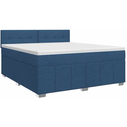  Boxspring krevet s madracem Plava 140 x 190 cm Tkanina - Plava 140 x 190 cm Pro&amp;scaron;iveno gumbima Slike