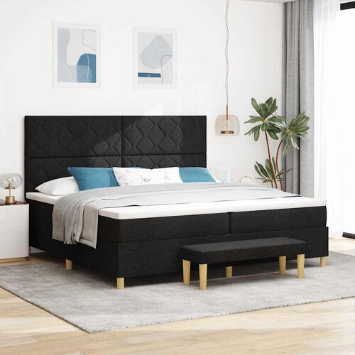  Krevet s opruga kutije s uzglavljem Crna 200 x 200 cm tkanina Cijene