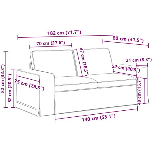  Set sofe 2 pcs Plava 182 x 80 x 82 cm tkanina Slike