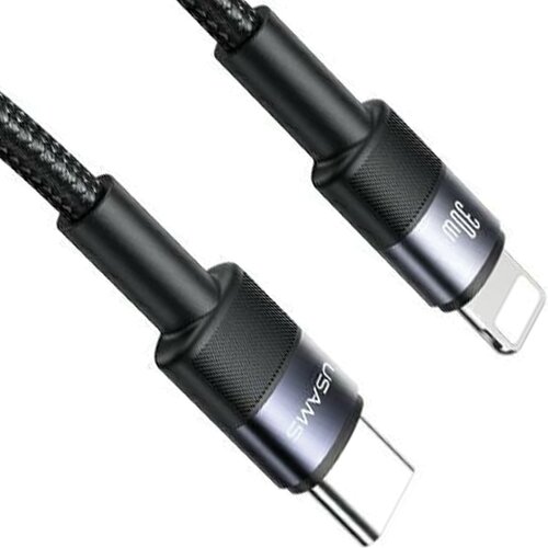 Usams USB-C KABEL ZA LIGHTNING 30W ČRN 1.2M ZA IPHONE IPAD, (21980425) Cene