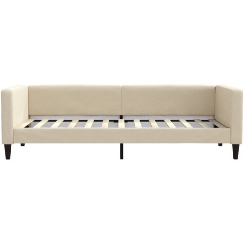  Dnevni krevet s madracem krem 90 x 200 cm od tkanine Slike