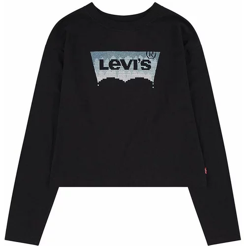 Levi's Otroška bombažna majica z dolgimi rokavi črna barva