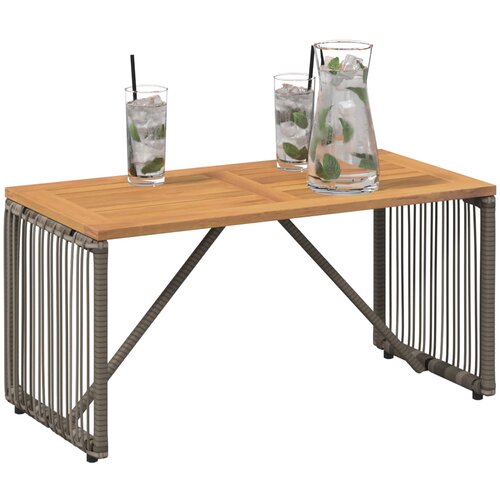  stol Siva i smeđa 80 x 40 x 40 cm poliratan Slike