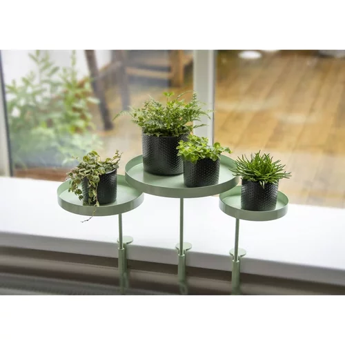 Esschert Design Pladenj za rastline z objemko okrogel zelen M