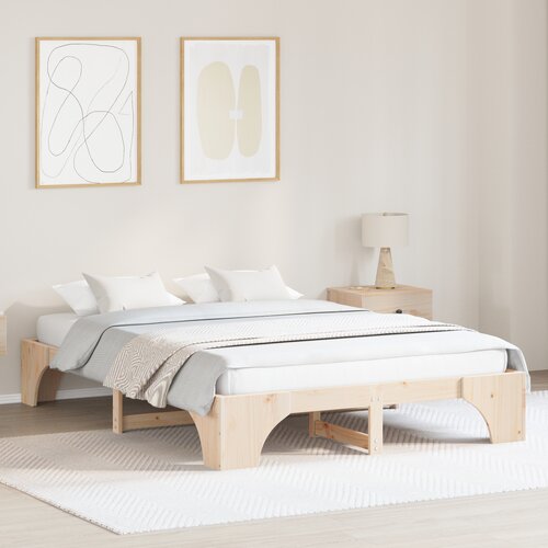 VidaXL okvir postelje Naraven Trden borov les 160 x 200 cm Modularno Slike