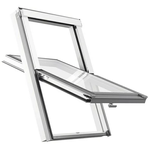 SOLID ELEMENTS Strešno okno Pro (78 x 98 cm, belo-siva)