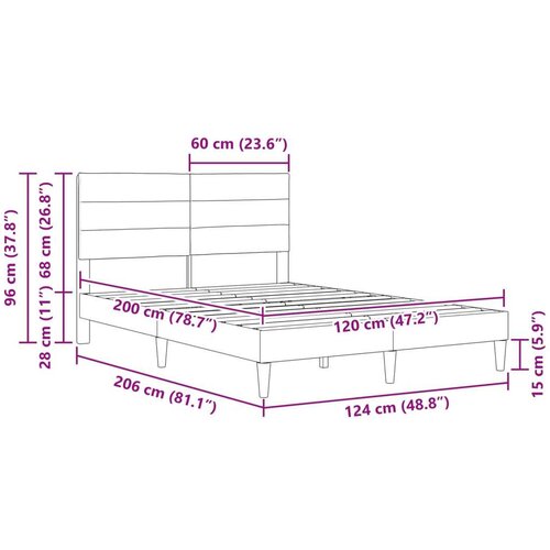  Okvir za krevet Sivo-smeđa 120 x 200 cm tkanina - Sivo-smeđa 120 x 200 cm Slike