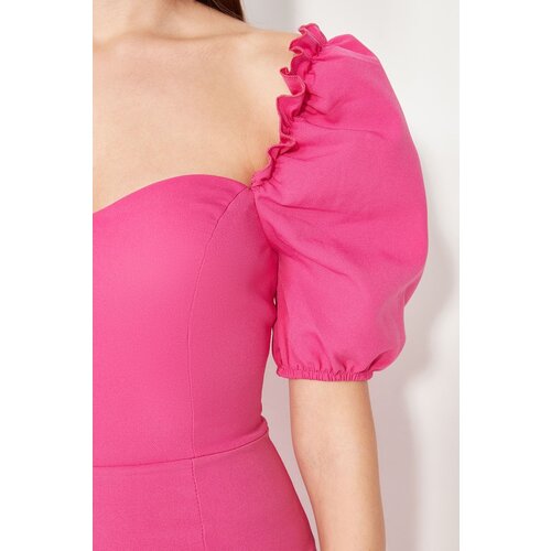 Trendyol Fuchsia Collar Detailed Dress Cene