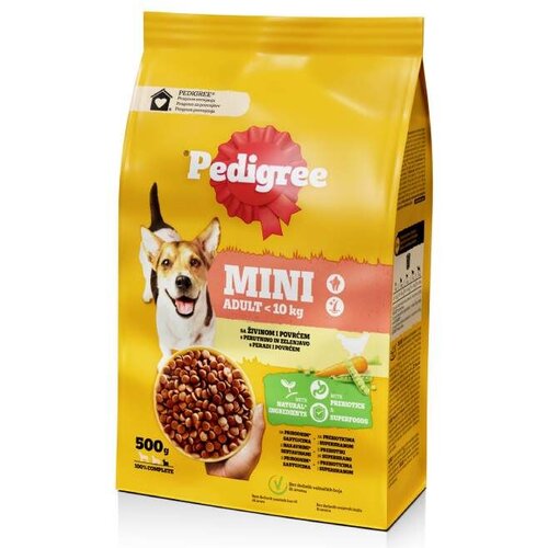 Pedigree Mini suva hrana za pse živina i povrće 500 g Cene
