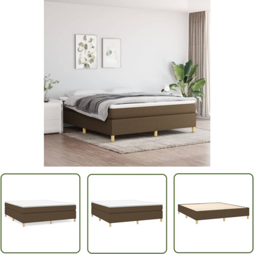 The Living Store Box spring postelja z vzmetnico temno rjava 160x200 cm blago - Box Spring Postelja, (21737439) Cene