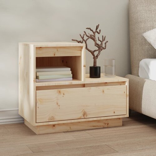 VidaXL Nočna omarica 60x34x51 cm trdna borovina Slike