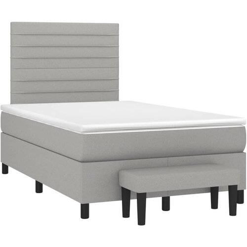 vidaXL Box spring postelja z vzmetnico svetlo siva 120x190 cm blago, (21111707) Cene
