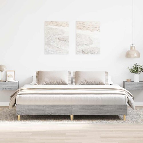  Okvir kreveta bez madraca 160x200 cm konstruiranog drva Siva 160 x 200 cm Cijene