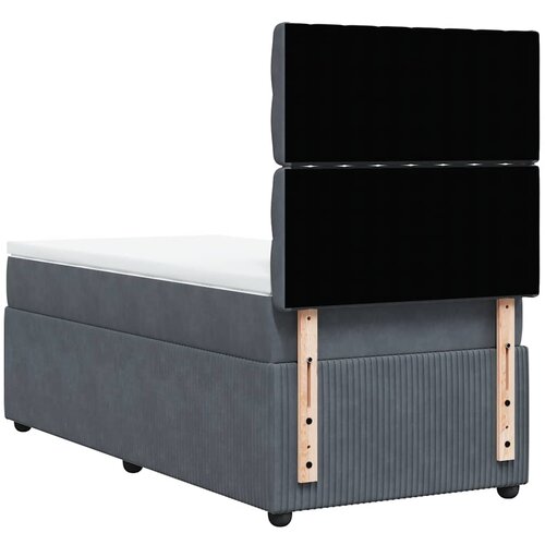 Box spring krevet s madracem tamnosivi 80 x 200 cm bar&amp;scaron;unasti Slike