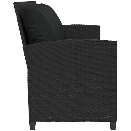  Vrtna sofa 5-sjed s jastucima crni poliratan Slike