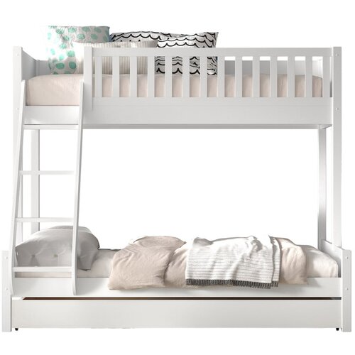 Vipack Bijeli dječji krevet od masivnog bora na kat s prostorom za odlaganje 140x200/90x200 cm SCOTT – Cijene