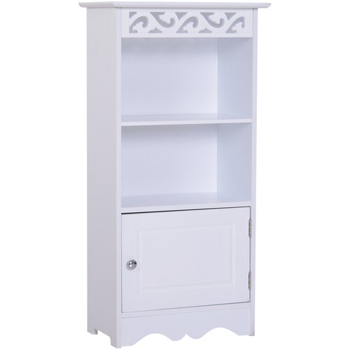 HOMCOM Talna omarica in omarica z 2 policama z vrati MDF Bela Kopalnica MDF 40L x 23P x 80A cm Bela, (20745247) Cene