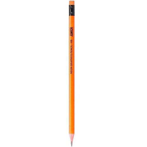 Junior neon, grafitna olovka sa gumicom, HB Narandžasta Slike