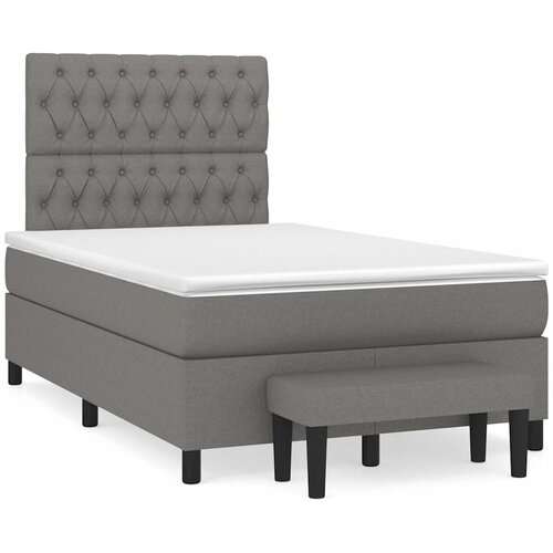  box spring s madracem tamnosivi 120 x 190 cm tkanina Slike
